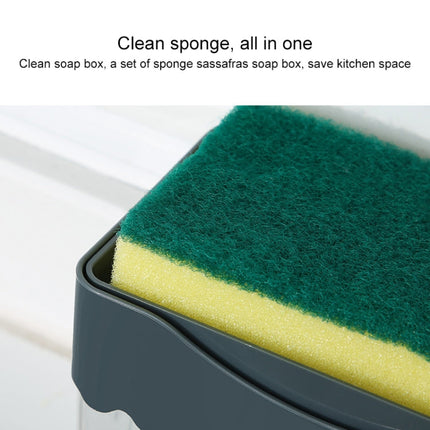 Cleaning Cloth Dishwashing Brush Liquid Box Kitchen Brush Detergent Mixer Press Plastic Soap Box, White, Dark Gray, Dark Blue