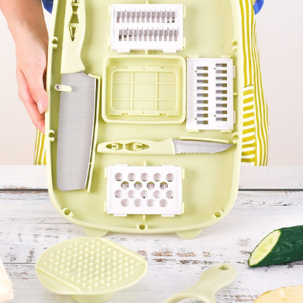 9 in 1 Folding Cutting Board Plastic Multi Function Household Cutting Board Kitchen Antibacterial Mildew Cutting Board Cutting Knife Set