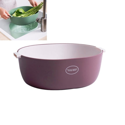 Kitchen Rice Pan Double-dish Vegetable Drain Basket Plastic Fruit Basket