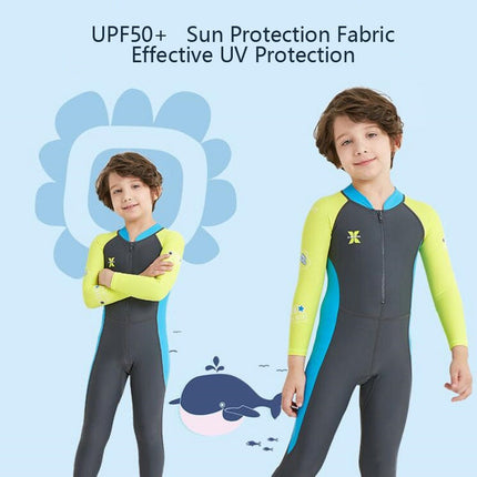 DIVE&SAIL Children Diving Suit Outdoor Long-sleeved One-piece Swimsuit Sunscreen Swimwear, S, M, L, XL, XXL