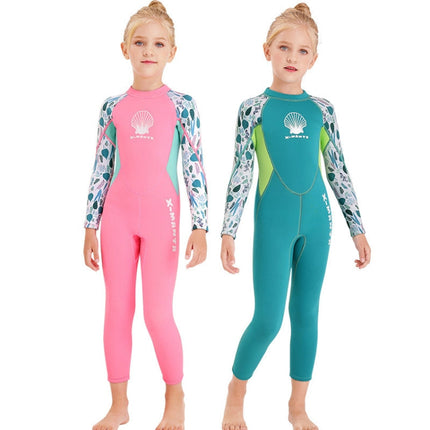 DIVE & SAIL M150556K Shell Pattern Children Diving Suit One-piece Swimsuit Snorkeling Surfing Anti-jellyfish Clothing