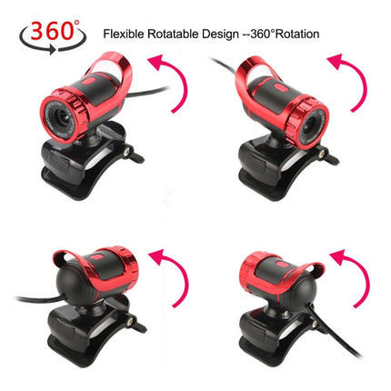 HXSJ A859 480P Computer Network Course Camera Video USB Camera Built-in Sound-absorbing Microphone, Red, Black, No Camera Function Black, No Camera Function  Red