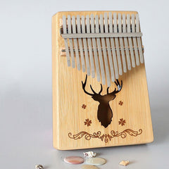 17-tone Kalimba Portable Thumb Piano, Mahogany-Classic Deer, Bamboo-Classic Deer, Mahogany-Sun God, Mahogany-Six-Pointed Star, Mahogany-Blue (Classic Deer), Spruce-Classic Deer, White-Classic Deer, Acacia-Classic Deer, Sapele-Classic Deer��������������...