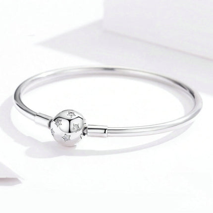 S925 Sterling Silver Star Bracelet DIY Beaded Bracelet, 17cm, 19cm