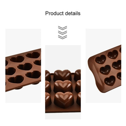 8 PCS Silicone Love Shape 15 Grid Cake Chocolate Ice Tray Mold