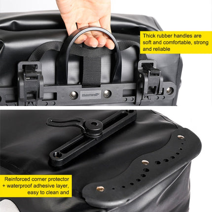 Rhinowalk Bicycle Backpack Full Waterproof Shelf Bag 25L Unilateral Frame Bag Long-distance Travel Bicycle Bag, Black Green, Full Black