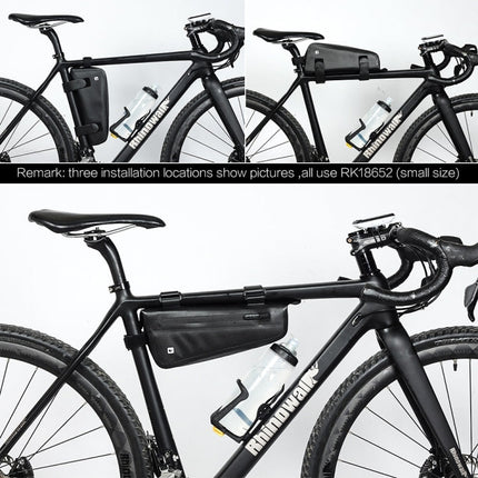 Rhinowalk Bicycle Front Beam Triangle Bag TPU Waterproof Mountain Road Bike Long-distance Riding Saddle Bag, Rhinowalk 2.2L Bicycle Front Beam Bag