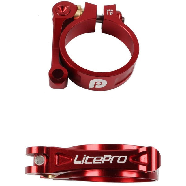 Litepro Seat Tube Clamp LP Folding Bike Seat Tube Clamp CNC 41mm Suitable for 33.9mm Seat Tube, Red