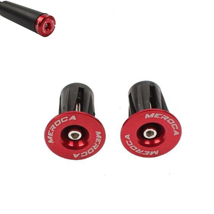1pair MEROCA Mountain Bike Expansion Lock Bar Plug Road Bike Bicycle Bar Plug End Cover, Red
