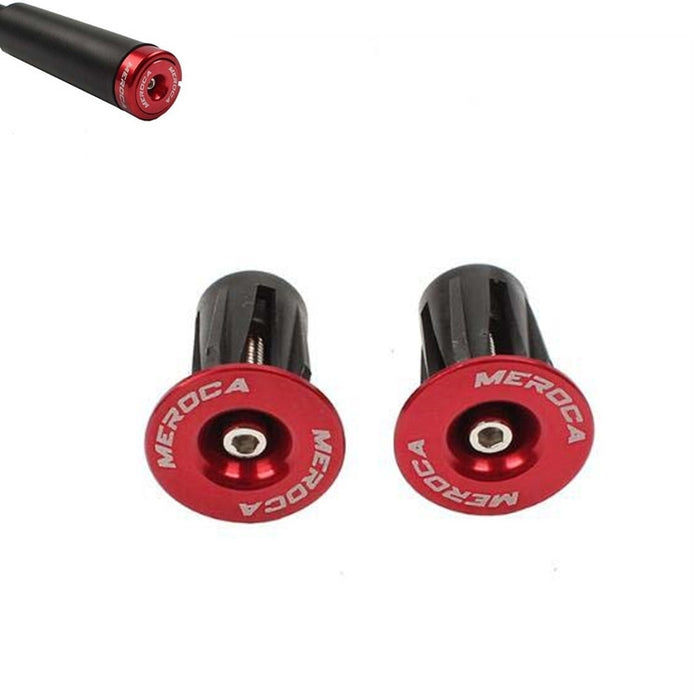 1pair MEROCA Mountain Bike Expansion Lock Bar Plug Road Bike Bicycle Bar Plug End Cover, Red