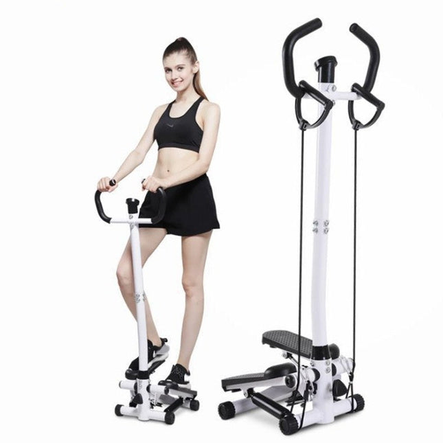 Household Mute Armrest  Fitness Equipment Multifunctional Hydraulic Stepper, with Drawstring and Carpet, with Drawstring, Basic