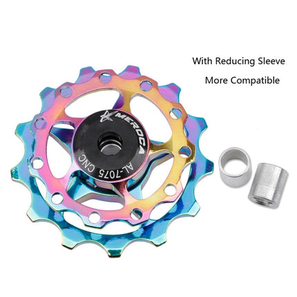 MEROCA Metal Bearings Mountain Bike Road Bike Rear Derailleur Guide Wheel 11T/13T Guide Wheel, 11T Black, 13T Black, 11T Red, 13T Red, 11T Blue, 13T Blue, 11T Purple, 13T Purple, 11T Silver, 13T Silver, 11T Electroplating Colorful����������������������...