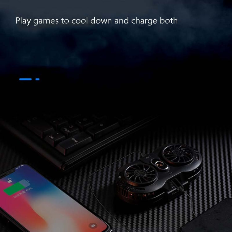 AH-102 Type-C / USB-C + USB Interface Dual Cooling And Fast Cooling Mobile Phone Radiator for 4-6.5 inch Mobile Phones, Power Cable Length: 1.5m, Black, White