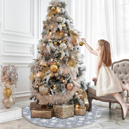 Christmas Decorations Snowflake Tree Skirt Christmas Tree Accessories Decoration, Snowflake Tree Skirt