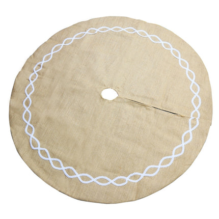Christmas Decorations Jute Cloth Tree Skirt Tree Bottom Decoration Christmas Tree Apron, Jute Cloth Tree Skirt