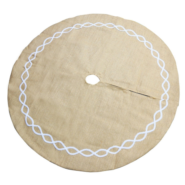 Christmas Decorations Jute Cloth Tree Skirt Tree Bottom Decoration Christmas Tree Apron, Jute Cloth Tree Skirt