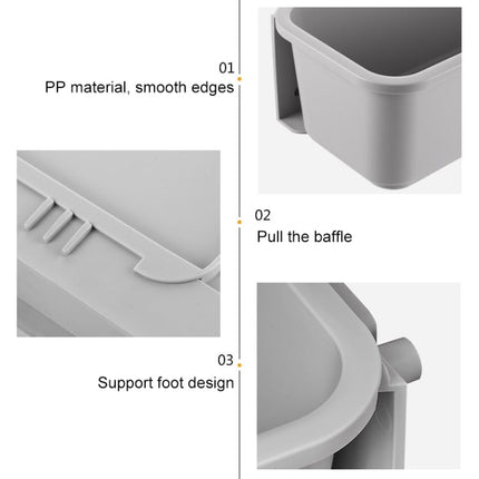 Wall-mounted Drawer Type Kitchen Spice Rack Perforation-free Household Cabinets & Kitchenware Storage Rack, White, Gray