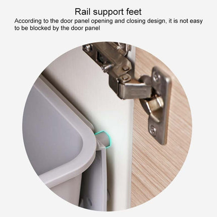 Wall-mounted Drawer Type Kitchen Spice Rack Perforation-free Household Cabinets & Kitchenware Storage Rack, White, Gray