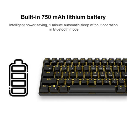 RK61 61 Keys Bluetooth / Wireless Dual Modes Tablet Mobile Gaming Mechanical Keyboard, Cable Length: 1.5m