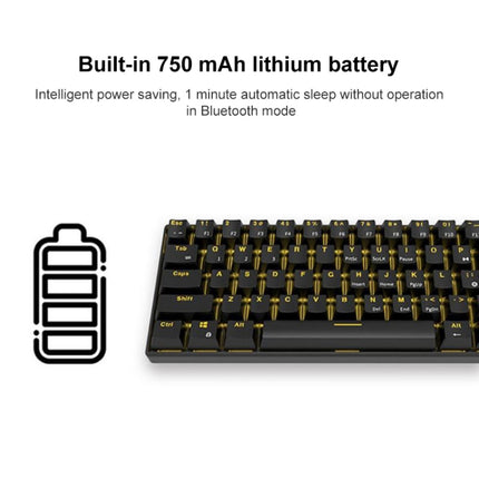 RK61 61 Keys Bluetooth / Wireless Dual Modes Tablet Mobile Gaming Mechanical Keyboard, Cable Length: 1.5m, Tea Shaft, Green Shaft, Red Shaft