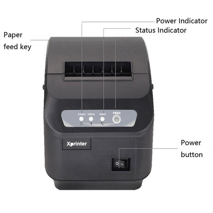 Xprinter XP-Q200II Thermal Small Receipt Printer Catering And Kitchen Receipt Printer 80mm Cutter