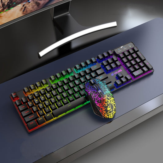 ZIYOULANG T3 Wireless Charging Gaming Lighted Keyboard and Mouse Set, T3 Black Rainbow Light