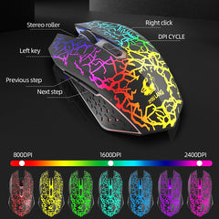ZIYOULANG T3 Wireless Charging Gaming Lighted Keyboard and Mouse Set, T3 Black Rainbow Light