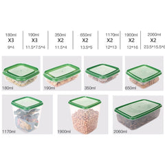 16 in 1 Household Fresh-keeping Box Set Refrigerator Freezing&Refrigerating Multifunctional Storage Box Set, Household Fresh-keeping Box