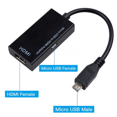 Micro USB To HDMI Female Adapter Cable 1080P HD for MHL Device HDTV Adapters For Samsung Galaxy HUAWE