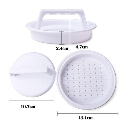 Round Shape Hamburger Press Food-Grade Plastic Hamburger Meat Beef Grill Burger Press Patty Maker Mold Mould Kitchen Tool, 2PCS White