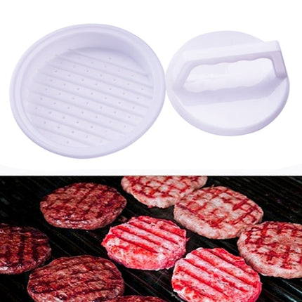 Round Shape Hamburger Press Food-Grade Plastic Hamburger Meat Beef Grill Burger Press Patty Maker Mold Mould Kitchen Tool, 2PCS White