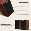 SADA USB Mini Wooden Super Bass Wired Speakers for Laptop / Desktop / Smart Phone, with 3.5mm AUX