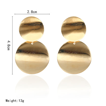 Unique Metal Drop Earrings Round Statement Earrings for Women Jewelry