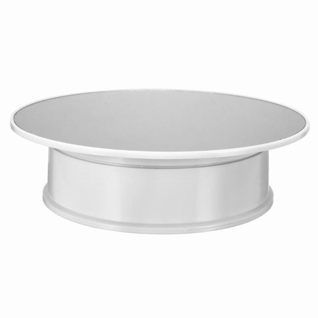 30cm 360 Degree Electric Rotating Turntable Display Stand Mirror Top Video Shooting Props Turntable for Photography, Load 4kg (White), 30cm Mirror Top(White)