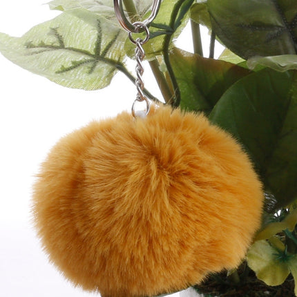 Simple Key Chain Fur Ball Pompon Keychain Pompom Artificial Rabbit Fur Animal Keychains for Woman Car Bag Key Rings