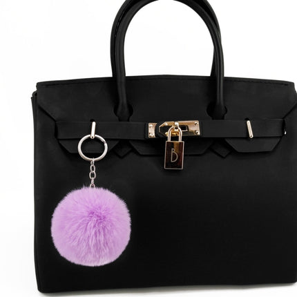 Simple Key Chain Fur Ball Pompon Keychain Pompom Artificial Rabbit Fur Animal Keychains for Woman Car Bag Key Rings