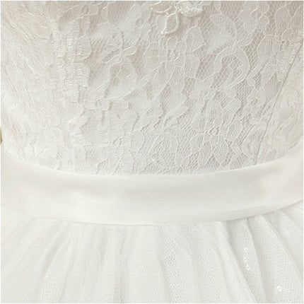 Vintage Lace Short Sleeved Round Neck Slim Slim Wedding Dress, S, M, XL