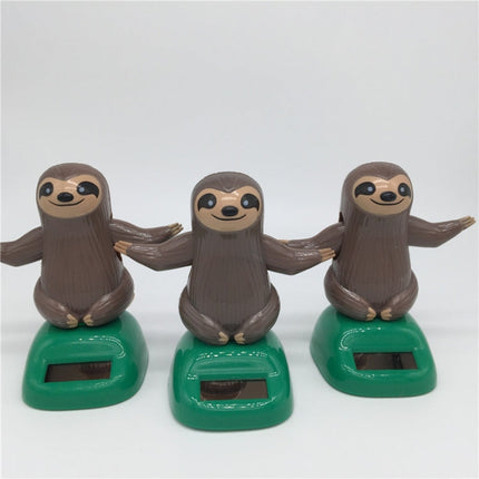 Novelty Solar Toys Plastic ABS Sloth Solar Powered Dancing for Car Decoration