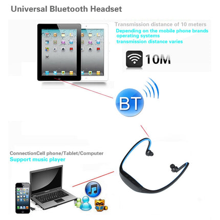 S9 Wireless Sports Bluetooth Earphones for iPhone Huawei XiaoMi Phone, Support TF / SD Card & Microphone