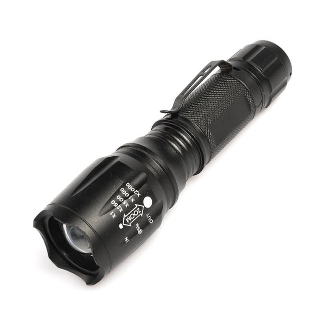 T02 Pen Clip Mini Flashlight T6 Telescopic Zoom Led Flashlight Outdoor Waterproof Long Shot Glare Flashlight