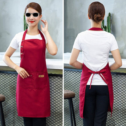 Pure Color Cooking Kitchen Apron For Woman Men Chef Waiter Cafe Shop BBQ Hairdresser Aprons