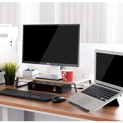 Monitor Stand Riser with Metal Feet for iMac MacBook LCD Display Printer, Lapdesk Tabletop Organizer Sturdy Platform Save Space