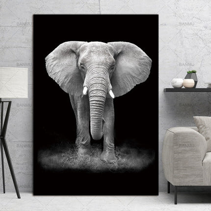 Simple Black and White Animal Decoration Painting Study Living Room Sofa Background Wall Painting Without Frame, 21X30cm, 30X40cm, 40X50cm, 40X60cm