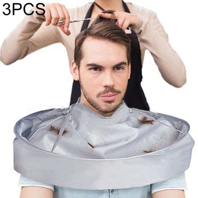 3PCS DIY Hair Cutting Cloak Umbrella Cape Salon Barber Creative Apron, Polyester