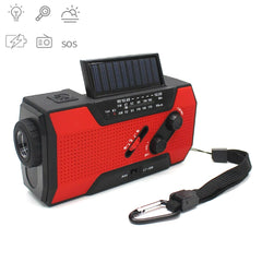 Multifunctional Hand Crank Solar Power LED Flashlight Full Band FM Radio Desk Lamp Alarm, Ordinary Version, US Version NOAA