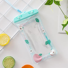 Cartoon Transparent Swimming Inflatable Air Bag Floating Mobile Phone Waterproof Bag, Random Color Delivery, Pink Watermelon, Green Peach, Purple Kitten, Blue Bunny, There is a Mine at Home, Green Cactus 1, Green Cactus 2, Green Cactus 3, Pink Strawberry