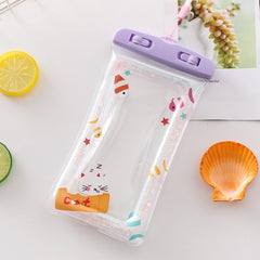 Cartoon Transparent Swimming Inflatable Air Bag Floating Mobile Phone Waterproof Bag, Random Color Delivery, Pink Watermelon, Green Peach, Purple Kitten, Blue Bunny, There is a Mine at Home, Green Cactus 1, Green Cactus 2, Green Cactus 3, Pink Strawberry