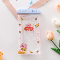 Cartoon Transparent Swimming Inflatable Air Bag Floating Mobile Phone Waterproof Bag, Random Color Delivery, Pink Watermelon, Green Peach, Purple Kitten, Blue Bunny, There is a Mine at Home, Green Cactus 1, Green Cactus 2, Green Cactus 3, Pink Strawberry