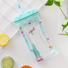 Cartoon Transparent Swimming Inflatable Air Bag Floating Mobile Phone Waterproof Bag, Random Color Delivery, Pink Watermelon, Green Peach, Purple Kitten, Blue Bunny, There is a Mine at Home, Green Cactus 1, Green Cactus 2, Green Cactus 3, Pink Strawberry