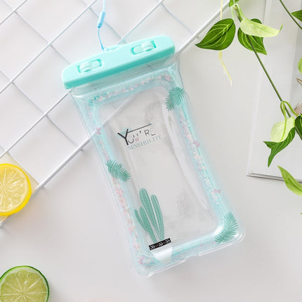 Cartoon Transparent Swimming Inflatable Air Bag Floating Mobile Phone Waterproof Bag, Random Color Delivery, Purple Kitten, There is a Mine at Home, Green Cactus 1, Green Cactus 2, Green Cactus 3, Alpaca 1, Alpaca 2